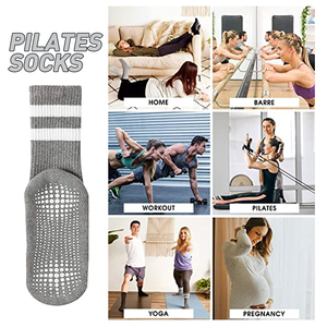 Tùy Chỉnh Pilates Vớ Crew Logo Chống-Trượt Yoga Grip Pilates Vớ Phụ Nữ Không Trượt Pilates Nắm Vớ - Product Image 3
