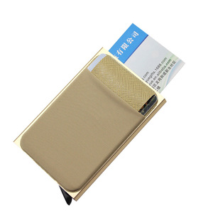 Porta tarjetas automático, caja para tarjetas de visita, porta tarjetas de aluminio, porta tarjetas con protección antidesmagnetización - Product Image 1