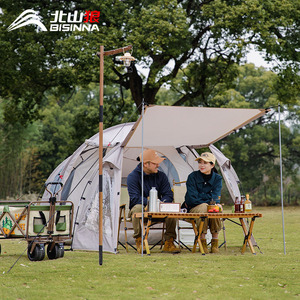 Lingyun Tunnel Tent 4-6 Person Double Layer Portable Foldable Sunproof Rainproof Family Camping Tent Outdoor Four Seasons - Product Image 4