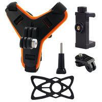 Kits 5-en-1 : Support de mentonnière rotatif pour casque de moto et sangle de téléphone portable pour GoPro Hero 13 12 DJI Osmo Action Insta360 X5 X4