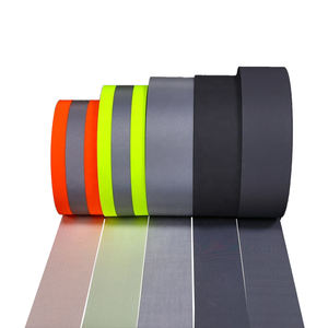 WANXIAO materiale riflettente ciao Vis Saso 2913 nastro riflettente cucire su argento grigio poliestere nastro di tessuto riflettente - Product Image 1