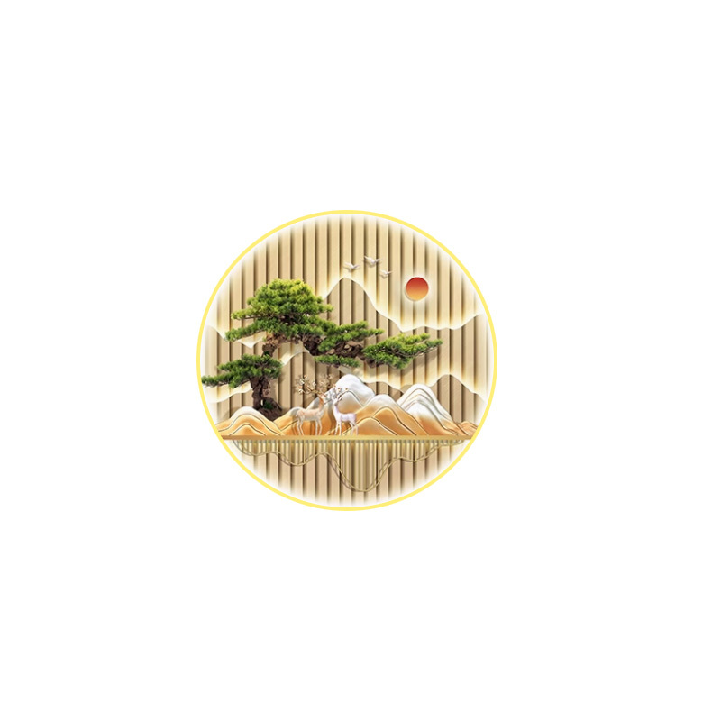 Fashion Interior Decoration LED Welcome Pine Decorative Painting Chinese Corridor Living Room Tea Room Art Decor Painting · image 6