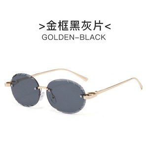 Gafas de Sol Ovaladas sin Montura, Protección UV400, Marco Metálico, Estilo Retro, Unisex, Protección Solar para Adultos 2026 - Product Image 4