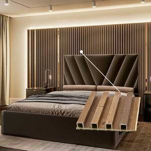 Interior WPC Slat Partition Wall Paneles de PVC pared interior WPC Louver great Wall Paneles - Product Image 3