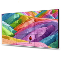 Samsung 46 55 inci layar LCD dalam ruangan 5x5 layar iklan dinding Video Lcd dengan pengendali Video 4K