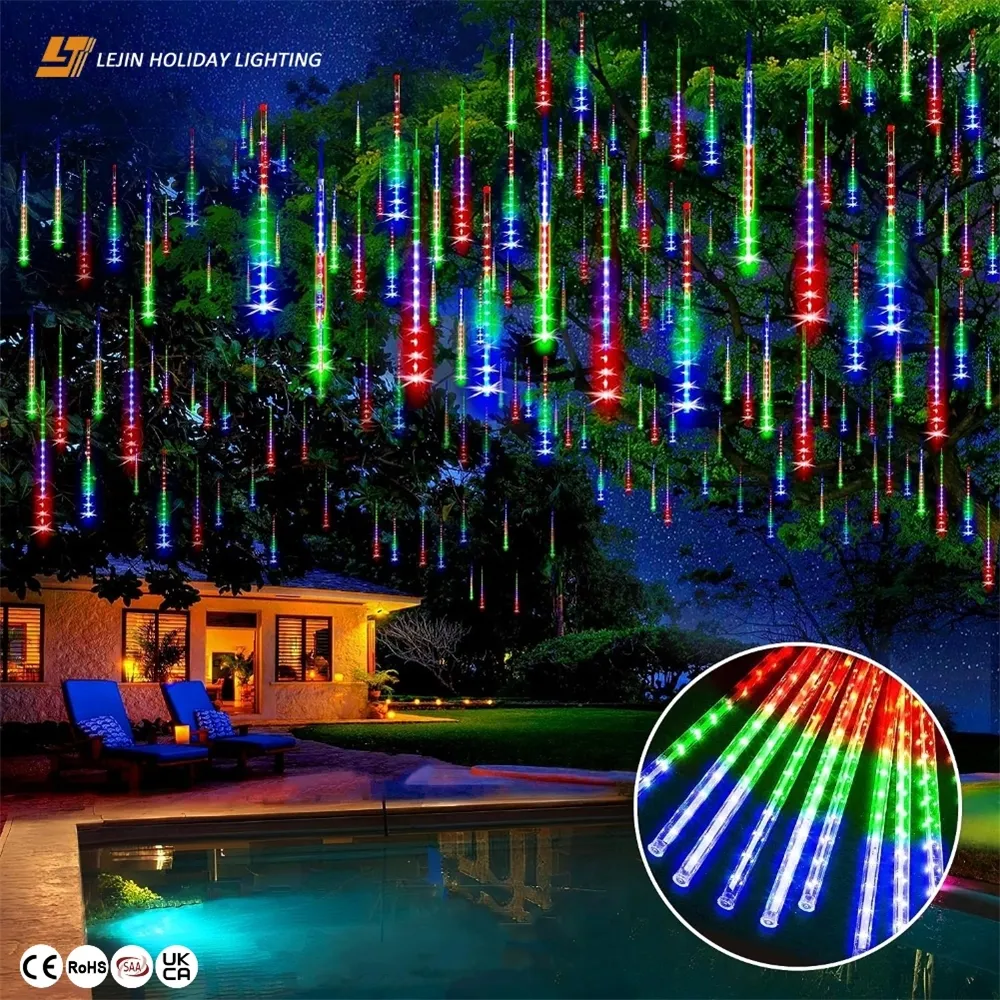 Boa Qualidade LED Meteor Shower Icicle Falling Rain Lights para decoração impermeável ao ar livre