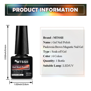 ยาทาเล็บเจลแม่เหล็กแบบแช่ล้างออกได้ <span class=keywords><strong>MTSSII</strong></span> 7 มล. สีน้ำตาล สำหรับทำเล็บเจลแม่เหล็กแบบตาแมว ยูวี เฟรนช์ - Product Image 2