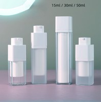 Logo personnalisé Vide Rotation 15 ml Soins de la peau 30ml Cosmétiques 50ml Blanc 1oz Rond Twist Up Airless Pump Bottle Savon liquide givré