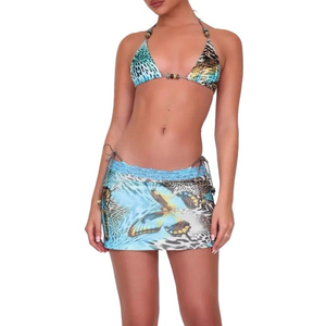 Bikini con perle 2025 <span class=keywords><strong>e</strong></span> 3 pezzi Set Sexy da donna con alter Bar + slip + gonne Skinny con stampa farfalla costume da bagno da spiaggia per le vacanze - Product Image 3