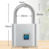 Cabinet Lock Electronic Lock Security Metal Waterproof Mini Padlock Smart Biometric Gate Fingerprint Door Lock