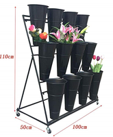 Support d'étagère de pot de fleur en fer métallique détachable à 3 niveaux pour fleurs et plantes d'intérieur
