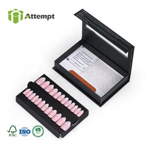 Biểu tượng Tùy chỉnh cao cấp vật liệu tái chế Press-on Nail bao bì hộp với từ đóng cửa nổi miếng bọt biển lót Matt cán - Product Image 1