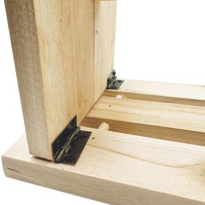 Sgabello in Legno Naturale 35x17.5x15.5 Cm, Poggiapiedi da Esterno, Panca Pouf - Product Image 3