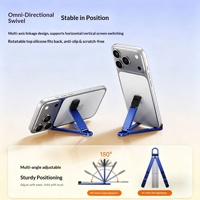 Support de téléphone en aluminium à structure triangulaire stable, support pliable antidérapant sans oscillation, porte-clés pour utilisation sur bureau