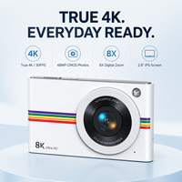 Appareil photo numérique compact 64MP avec autofocus, écran CMOS, compatible vidéo et console de jeu, certifié FCC, idéal pour la photographie de voyage, les événements familiaux et les débutants
