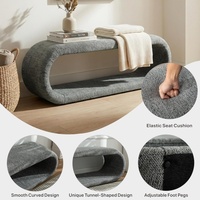 Banc rembourré en chenille de 52,17 po de large pour la fin du lit de la chambre, banc à chaussures moderne pour l'entrée