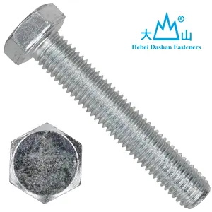 M12 Fastener Manufacturer Carbon steel Hex bolt Full thread hexagon head screw bolt DIN933 bolt