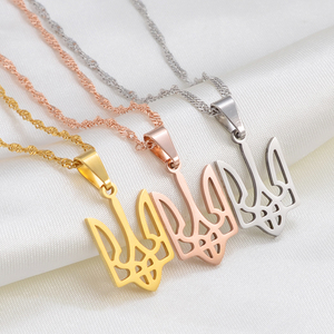 Collar con Colgante de la Bandera de Ucrania en Acero Inoxidable, Símbolos Nacionales, para Hombre y Mujer, Tryzub, Solidaridad Ucraniana, Joyería - Product Image 3