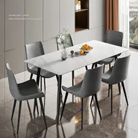 Marmorplatte Esstisch Stuhl Moderne Luxus Esszimmer möbel New Household Rechteckiges Restaurant Set Marmor Esstische