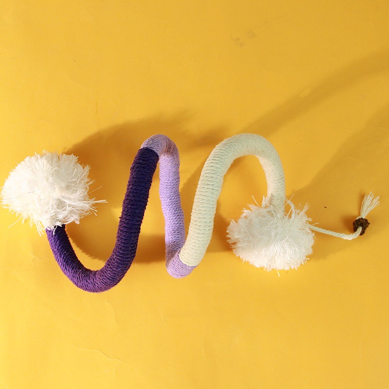 Purple and white pom-pom rope (60cm)