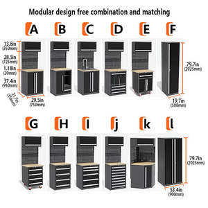 Armoires à outils modulaires RW, établi en acier, rangement de garage, armoire murale, chariot de service pour outils, boîte à outils, armoire à roulettes, acier de <span class=keywords><strong>72</strong></span> pouces - Product Image 6