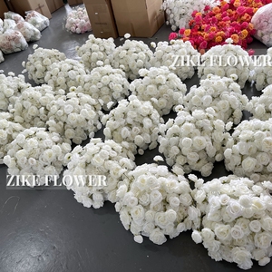Table de mariage fausses fleurs <span class=keywords><strong>d</strong></span>écorations <span class=keywords><strong>d</strong></span>'événements réalistes arrangements floraux pièce maîtresse orchidées artificielles boule de fleur blanche - Product Image 5