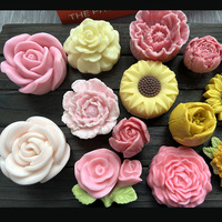Cetakan Lilin Bunga Peony Pabrik, Cetakan Sabun Karet Silikon Custom, Cetakan Lilin Silikon 3D Buatan Tangan DIY, Perlengkapan Dekorasi Kue