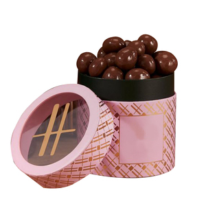 Boîte à chocolat en forme de haricot avec fenêtre, emballage personnalisé en <span class=keywords><strong>tube</strong></span> rond pour truffes au chocolat, boîtes cadeaux - Product Image 1