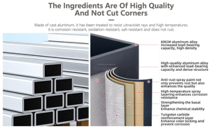 Pergola Costiera Anti-Tifone con Rinforzi, Telaio in Alluminio e Tetto Impermeabile per Uso Esterno in Riva al Mare - Gazebo in Alluminio - Product Image 4