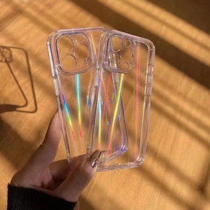 Laser Aurora rõ ràng trường hợp điện thoại cho Iphone 17 Pro Max <span class=keywords><strong>flash</strong></span> trong suốt vuông tốt lỗ 2-in-1 điện thoại di động trường hợp - Product Image 1