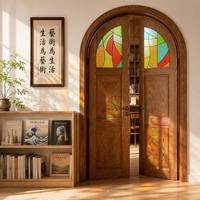 Porte intérieure en bois massif Merbau sur mesure avec cadre, portes intérieures en bois massif pour maison