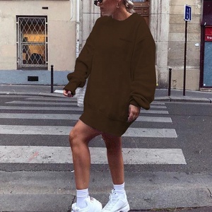 OEM Biểu Tượng Tùy Chỉnh Của Phụ Nữ Quá Khổ Áo Váy Mùa Thu Mùa Đông Dài Tay Áo Kéo Với Mô Hình Thư - Product Image 3