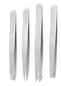 Stainless Steel Luxury Eyebrow Tweezers Slant Tip Pointed & Straight Styles for Facial & Ingrown Hairs Plucking Splinter Tweezer - Product Image 3