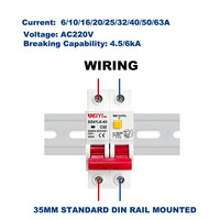Dispositivo de Corriente Residual CE AC, ELCB, RCD, RCCB, Interruptor Diferencial Tipo 2P 230V 6KA 63A 10mA 30mA 100mA 300mA RCBO
