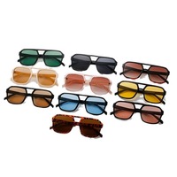 Lunettes de soleil polarisées à double faisceau pour hommes et femmes, style rétro coréen, grande monture, anti-éblouissement UV400, YMLM-02