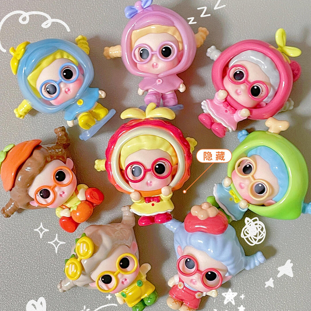 SUVI Cute PVC Mini Blind Box Fruit Park Table Decoration Frozen Characters Mystery Gift Unisex Ages 7-12 1/12 Scale Original