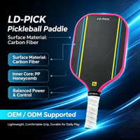 Permukaan Kasar Berlapis Sarang Lebah Tebal 16mm yang Dapat Disesuaikan, Portabel, dan Berbobot Berat untuk Bet Pickleball Serat Karbon T700