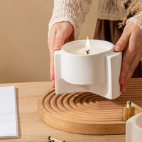Pot vide simple au design créatif pour la décoration de la maison, récipient à bougie avec logo personnalisé, diffuseur de parfum en céramique, pot à bougie