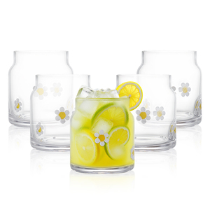 Bicchieri in Vetro con Stampa <span class=keywords><strong>Margherita</strong></span>: Tazze per Bevande Fredde in Stile Pastorale, Bicchieri per Succo con Motivo Limone, Personalizzabili con Logo all'Ingrosso 450ML - Product Image 3