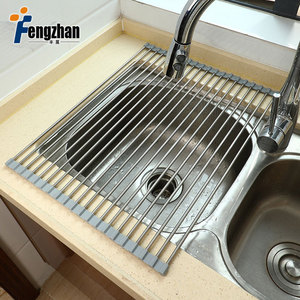 Fengzhan <b>Dish</b> Drain <b>Rack</b> Stainless Steel Foldable Sink Drainer For Kitchen Use - Product Image 1