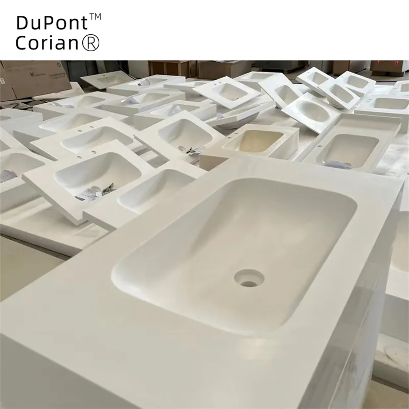 Preço por atacado Dupont Corian Acrílico Superfície Sólida Luxo Grande Pia Do Banheiro De Acrílico