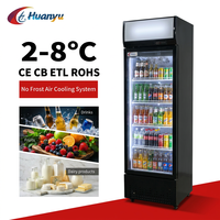 Refrigerador Vertical de Bebidas con Puerta de Vidrio para Supermercados, Personalizable con Logotipo, Refrigerador Comercial para Exhibición de Bebidas