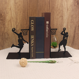 Custom Non-Slip Heavy-Duty Metal <b>Bookends</b> with Kobe Plays Basketball Design Custom Color & Packaging for Shelf & Desktop Use - Product Image 6