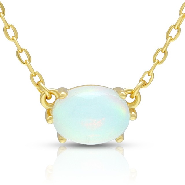 Multicolor Birthstone Zircon Choker Rainbow Chain Egg October Months Gemstone Birthstone Zodiac Stones Artificial Opal Necklace