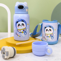 Venta al por mayor Kindergarten bebé dibujos animados conejito vacío 316 termo de agua caliente de acero inoxidable botellas para niños