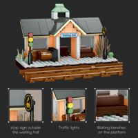 Ensemble de blocs de construction rétro Union Pacific BigBoy 1277 pièces, modèle de train à vapeur DIY, briques de construction de chemin de fer, jouet éducatif pour enfants