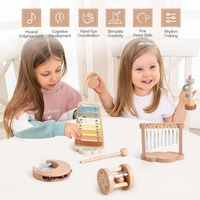 Montessori Wooden Musical Instruments Toy Preschool Baby Natural Wood Percussion Instruments Music Toy for Musical Enlightenment