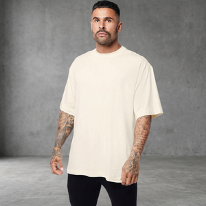 Men's 100% Cotton Heavy <b>Weight</b> Casual Plus Size Wholesale Short Sleeve Jersey Breathable Plain Color <b>Blank</b> T-Shirt - Product Image 3