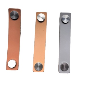 Simple Light Luxury Stainless Steel Furniture Handle Genuine Leather Invisible Anti-Collision Door Bedside Shoe Cabinet <b>Knobs</b> - Product Image 2