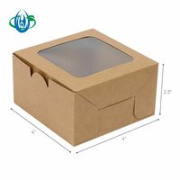 Boîte Bakrey en papier kraft écologique avec fenêtre pour gâteau et donut pour fête et à emporter